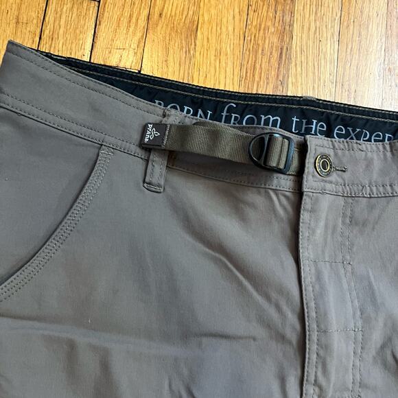Prana Shorts Mens Large Zion Belted Hiking Performance Tan Light Brown - Picture 2 of 11